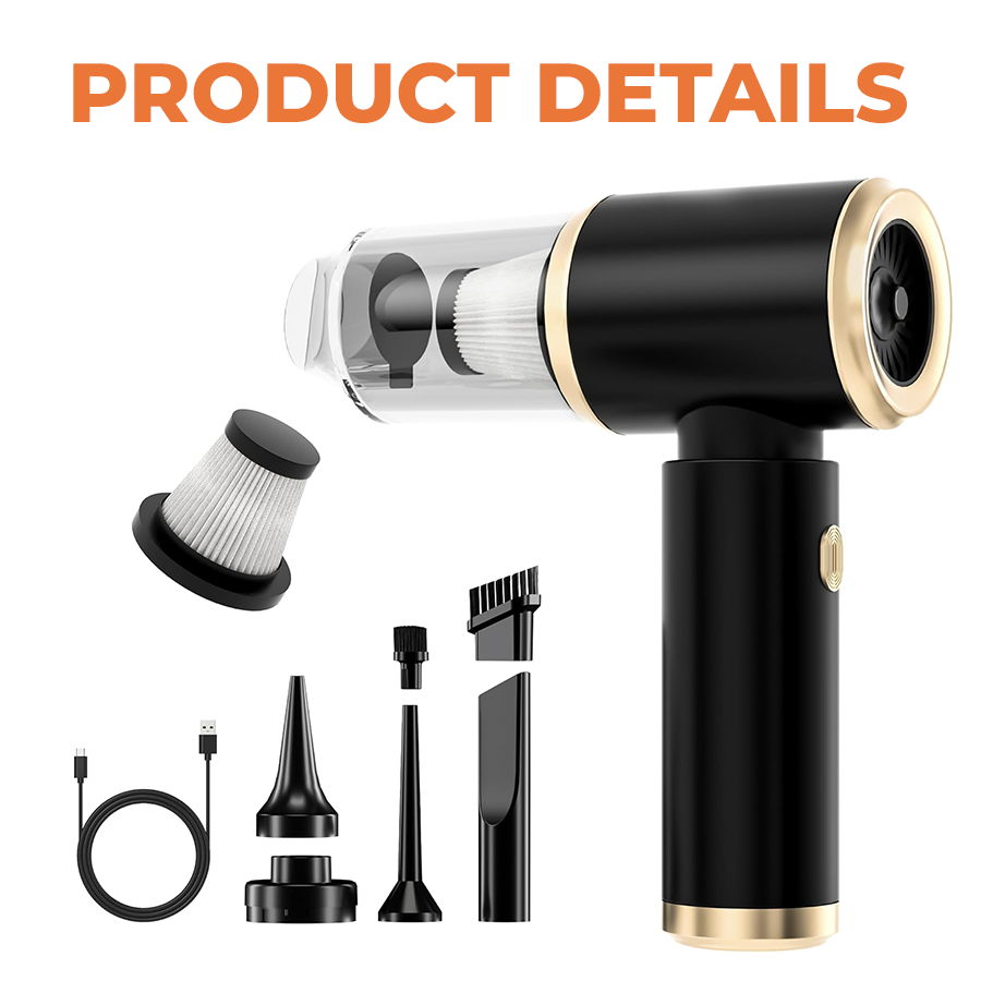 🤩Last Day 50% OFF🔥 LAZYROSY 4-in-1 Mini Car Vacuum Cleaner