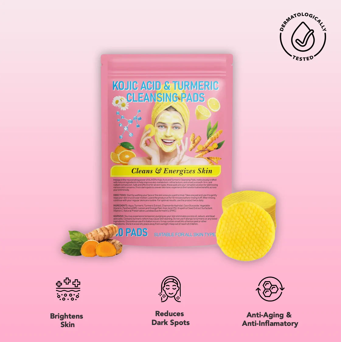 Turmeric & Kojic Acid Pads | 40 Pack