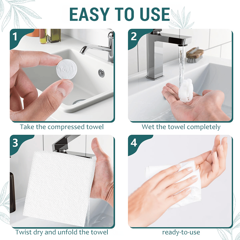 ✨Compressed Towel Tablets - 142% high-quality pure cotton-❗1 Bag/50 PCS