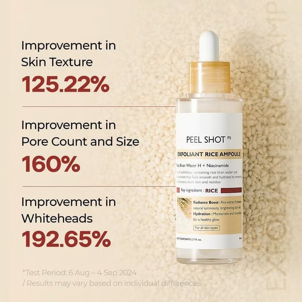 ✨Peel Shot Glow Rice Ampoule Duo - Serums for Brightening, Exfoliating, and Moisturizing🌾