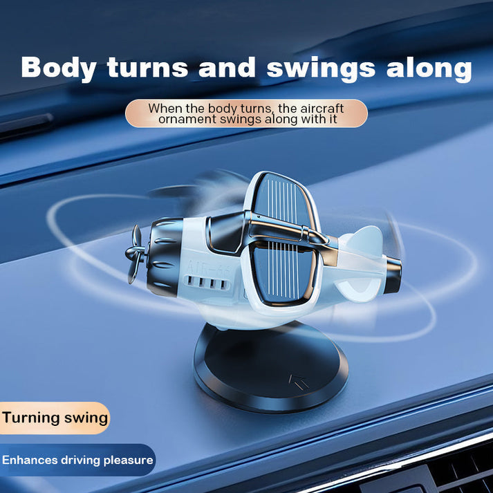 2025 Limited Time Sale Solar powered airplane shaped car ornaments