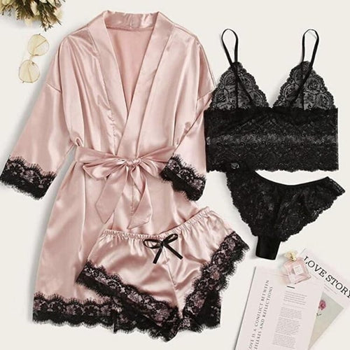 š„Valentine's Day 4 sets of lace satin sling pajamas setš¹