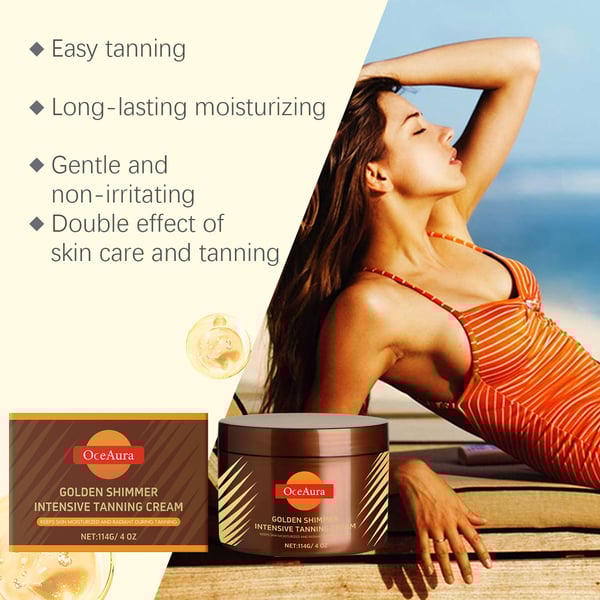 š„2025 Summer Hot Sale- Gold Shimmer Intensive Tanning Gel | Browning & Bronzing Tan Accelerator | Water-Resistant with Carrot and Coconut Oil | Vitamin A & E For Moisture & Hydration | 5 Fl Oz + Spatulaš