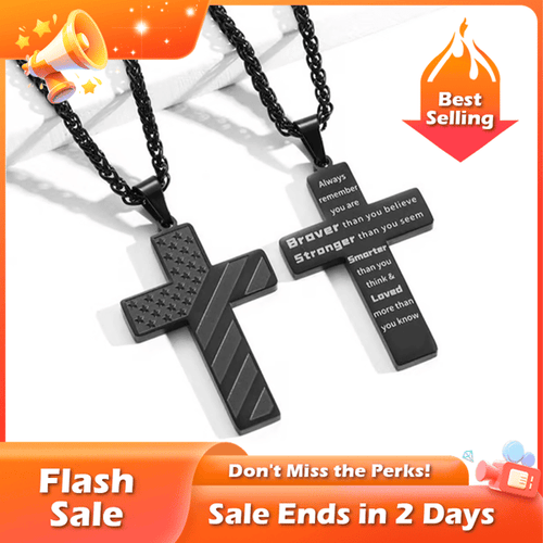 🔥Flash Sale⚡ 50K+ SOLD! Almost Gone-🎉Flag Cross Necklace,Best Gifts
