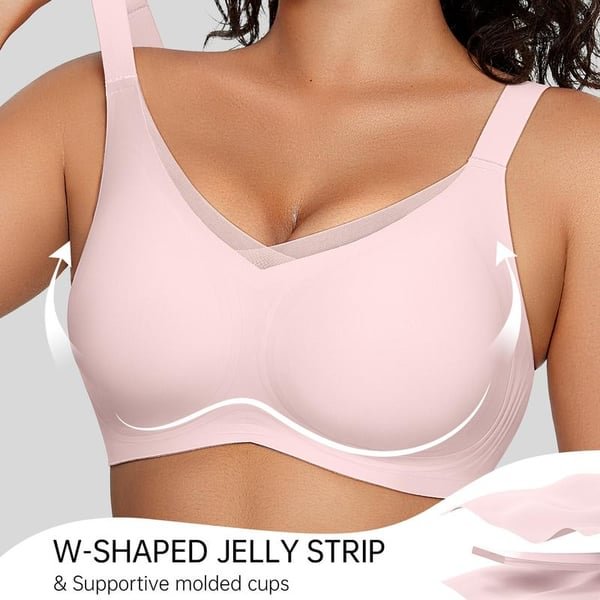 🏆Flash Sale⚡ 50K+ SOLD! Almost Gone-💥Women's Wireless V-Neck Crossover Mesh Seamless Push-Up Bra