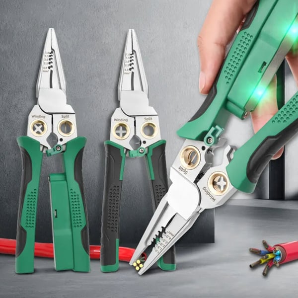 🔥8 in 1 Wire Stripper Twister for Cutting and Pulling Wires, Cable Scissors,Voltage Tester Pliers, 12V to 250V Live🦞
