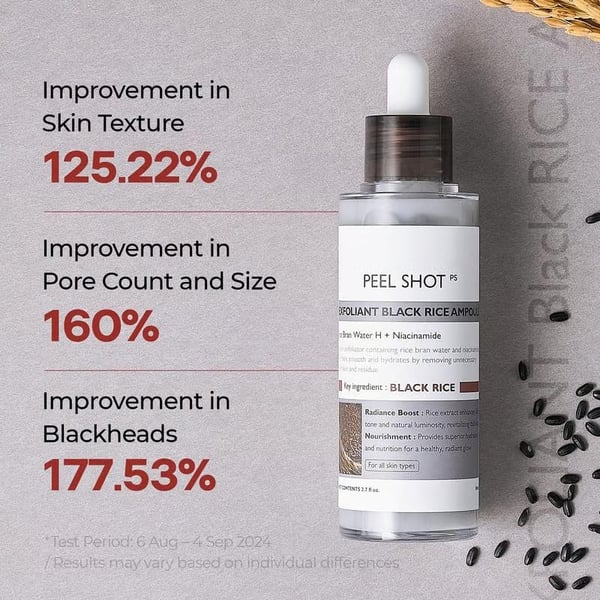 ✨Peel Shot Glow Rice Ampoule Duo - Serums for Brightening, Exfoliating, and Moisturizing🌾