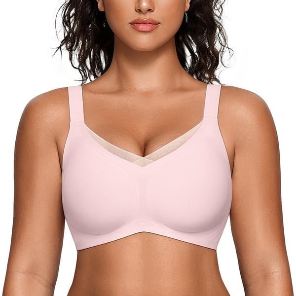 🏆Flash Sale⚡ 50K+ SOLD! Almost Gone-💥Women's Wireless V-Neck Crossover Mesh Seamless Push-Up Bra