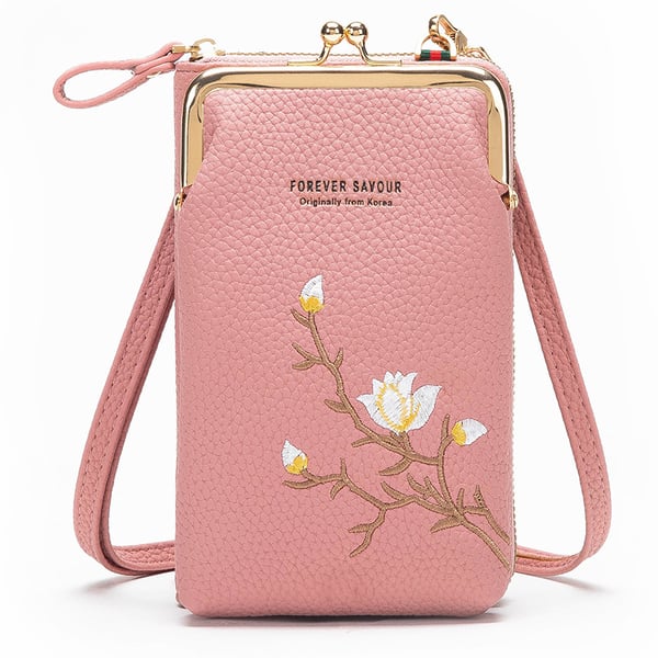 Women Sling Cross-Body Wallet with Mobile Cell Phone Holder