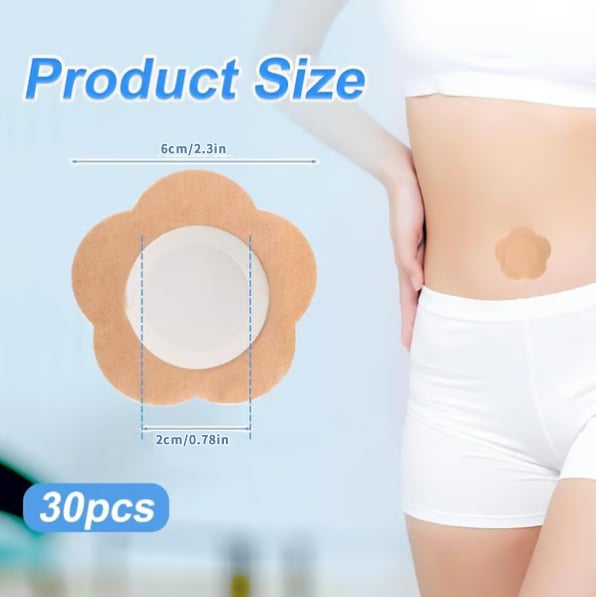 🔥Flash Sale⚡ 50K+ SOLD! Almost Gone-💥30pcs Castor Oil Pack Wrap for Belly Button, Self-Adhesive Castor Oil Patches Cover Patch Organic Disposable Spunlace Cloth Highly Absorbent Pad with Cotton, Oil Not Included (Skin Color)⏰