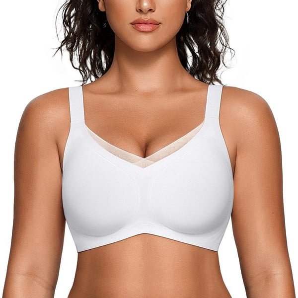 🏆Flash Sale⚡ 50K+ SOLD! Almost Gone-💥Women's Wireless V-Neck Crossover Mesh Seamless Push-Up Bra