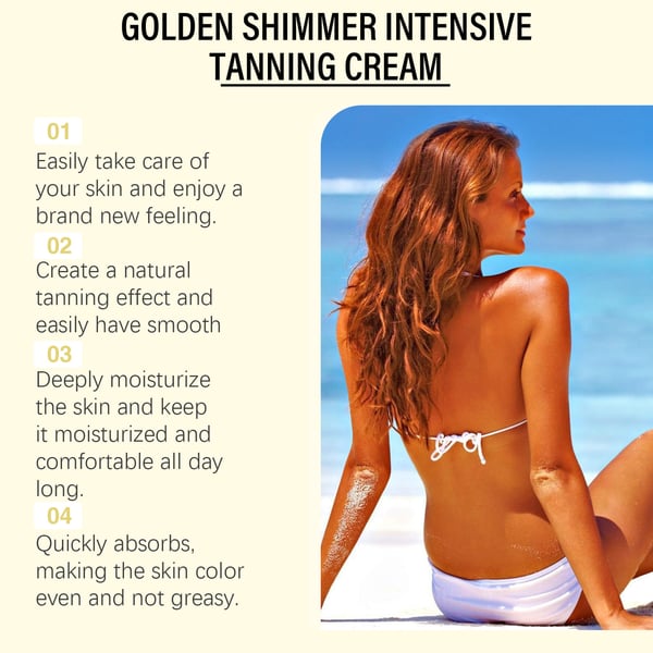 š„2025 Summer Hot Sale- Gold Shimmer Intensive Tanning Gel | Browning & Bronzing Tan Accelerator | Water-Resistant with Carrot and Coconut Oil | Vitamin A & E For Moisture & Hydration | 5 Fl Oz + Spatulaš