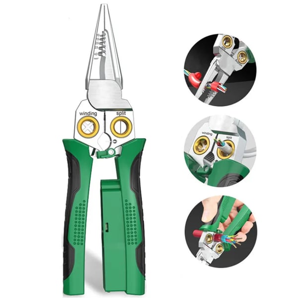 🔥8 in 1 Wire Stripper Twister for Cutting and Pulling Wires, Cable Scissors,Voltage Tester Pliers, 12V to 250V Live🦞
