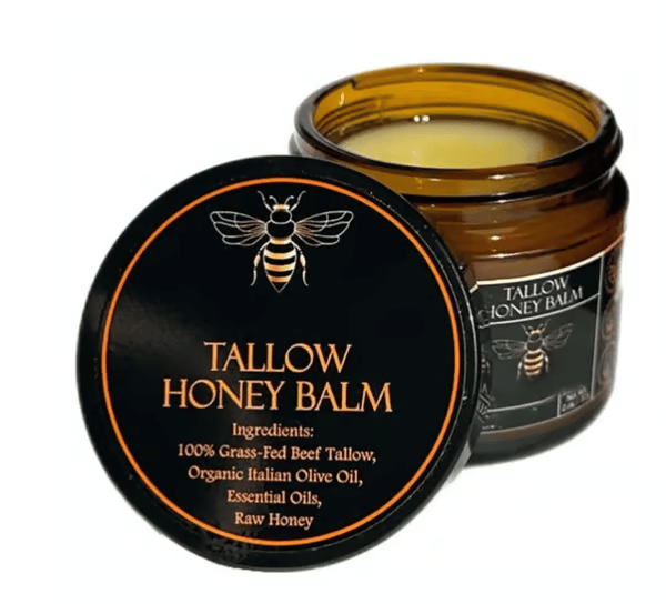 šHandmade Organic Grass-Fed Beef Tallow Balm with Raw Honeyš„