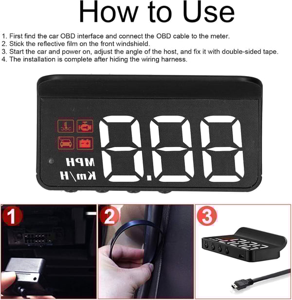🔥OBD2 HUD Car Head Up Display Projector Speedometer