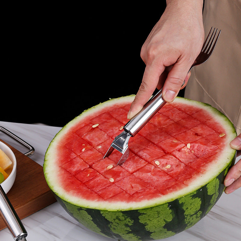 💥HOT SALE 49% OFF🔥🍉 Effortless Fruit Prep✨ 2-in-1 Fruit Cutter & Fork – For Quick and Easy Fruit Serving! 🍓