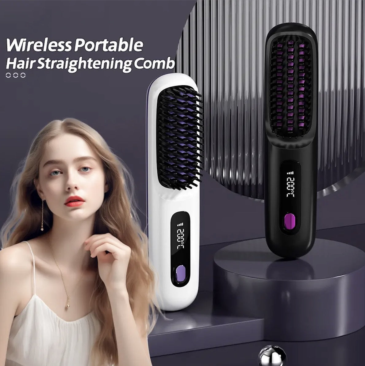Summer Hot SaleWireless Ceramic Heating Hair Straightening Comb