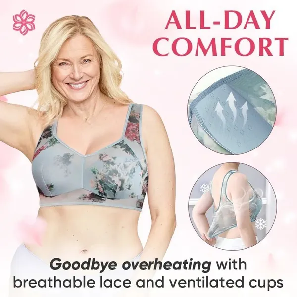 🔥 Super gather bra | Ice Silk Lace Cooling Comfort Bra🔥