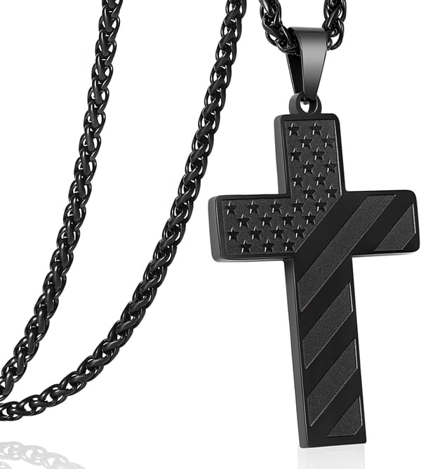 🔥Flash Sale⚡ 50K+ SOLD! Almost Gone-🎉Flag Cross Necklace,Best Gifts
