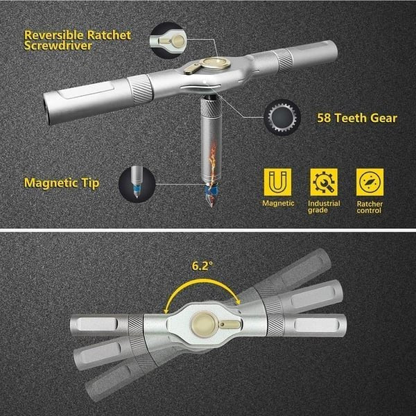 24 in 1 DlY Screwdriver Set Magnetic Compact and Portable Ratchet Screwdriver