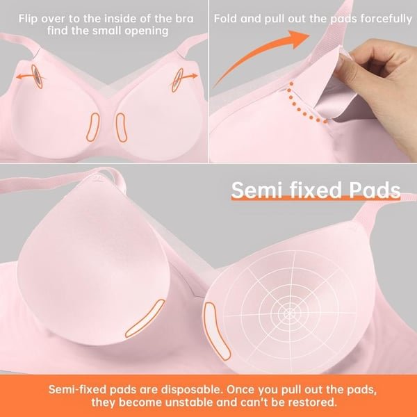 🏆Flash Sale⚡ 50K+ SOLD! Almost Gone-💥Women's Wireless V-Neck Crossover Mesh Seamless Push-Up Bra