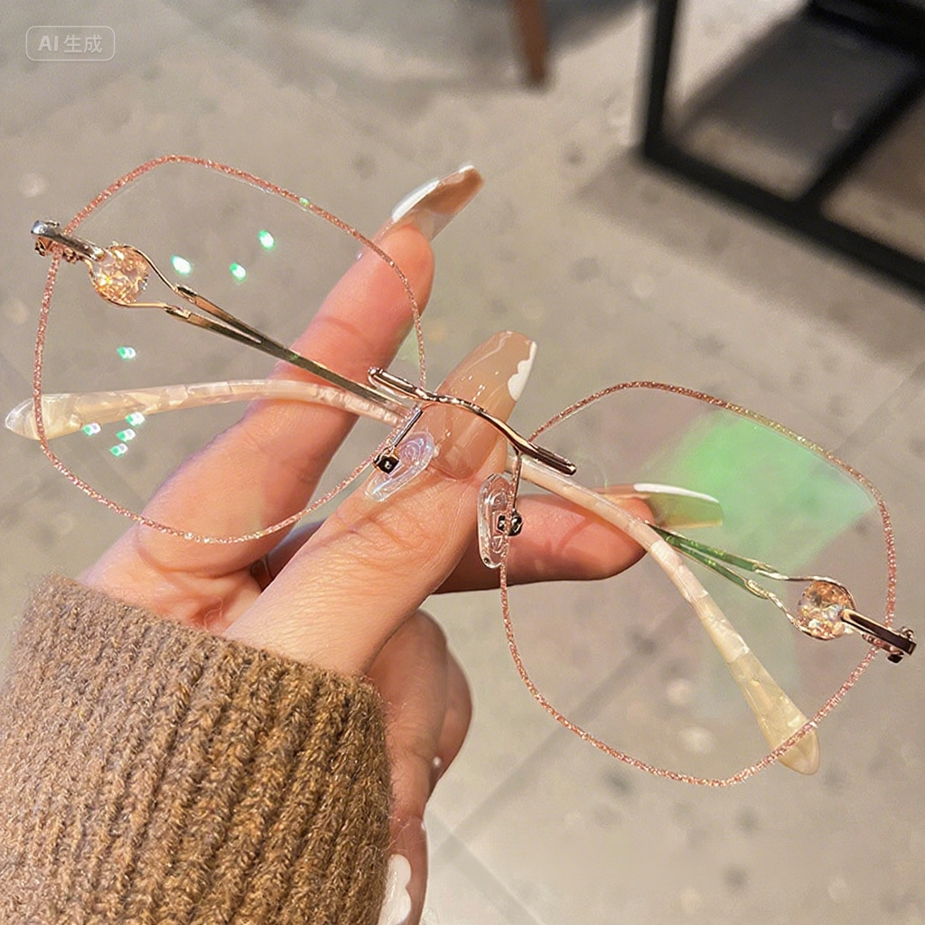 WOMEN'S DIAMOND RIMLESS ANTI-BLUE LIGHT PRESBYOPIA GLASSES