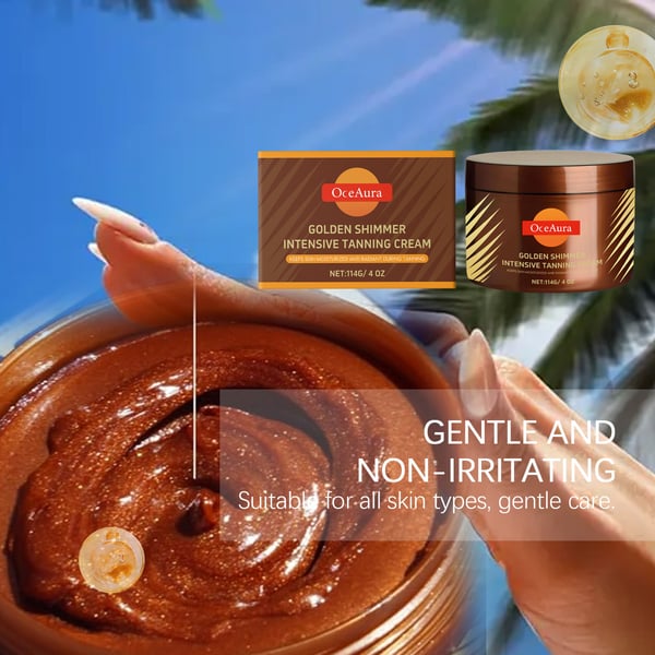 š„2025 Summer Hot Sale- Gold Shimmer Intensive Tanning Gel | Browning & Bronzing Tan Accelerator | Water-Resistant with Carrot and Coconut Oil | Vitamin A & E For Moisture & Hydration | 5 Fl Oz + Spatulaš