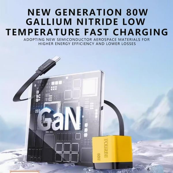 🌎3 in 1 GaN Charger,Scalable 80W MAX fast charger module with Type-C cable and 1 USB p🌎orts