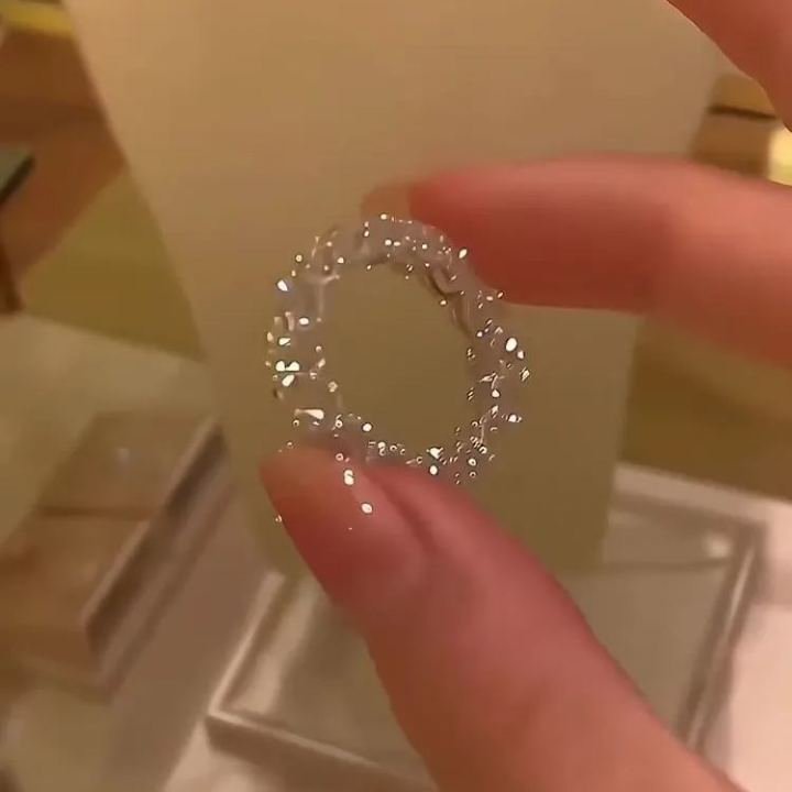 đ„Full Star River Moissan Diamond Ring, Handmade with 266 Moissan Diamondsâ°LAST DAY SALE-49% OFFâš