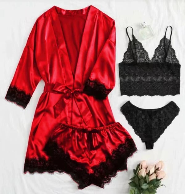 š„Valentine's Day 4 sets of lace satin sling pajamas setš¹
