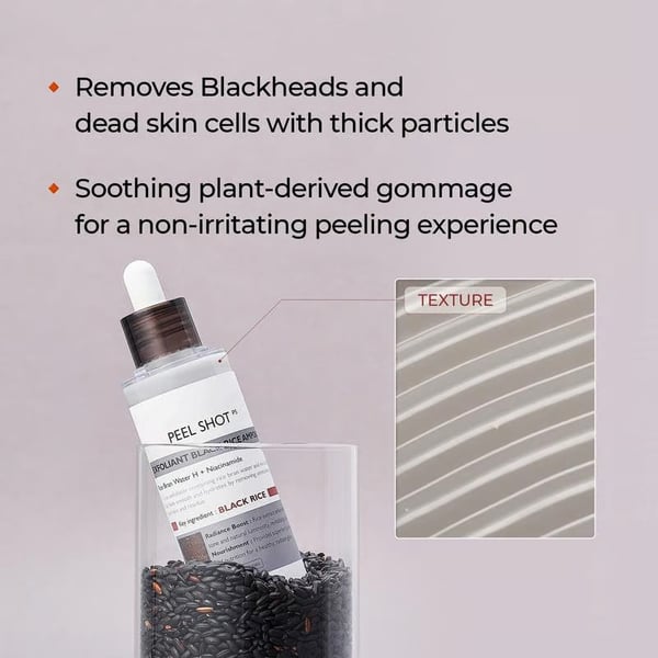 ✨Peel Shot Glow Rice Ampoule Duo - Serums for Brightening, Exfoliating, and Moisturizing🌾