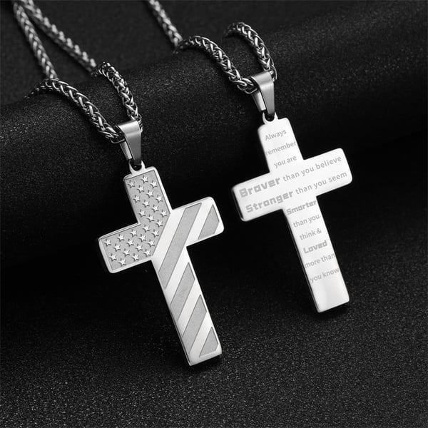 🔥Flash Sale⚡ 50K+ SOLD! Almost Gone-🎉Flag Cross Necklace,Best Gifts