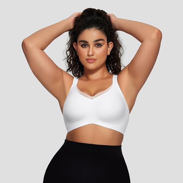 🏆Flash Sale⚡ 50K+ SOLD! Almost Gone-💥Women's Wireless V-Neck Crossover Mesh Seamless Push-Up Bra