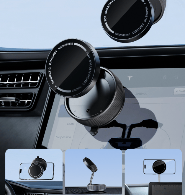 Magnetic Phone Mount, Suction Car Phone Holder, Vacuum Phone Mount with One-Step Lock-50%OFF