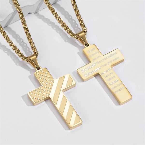 🔥Flash Sale⚡ 50K+ SOLD! Almost Gone-🎉Flag Cross Necklace,Best Gifts