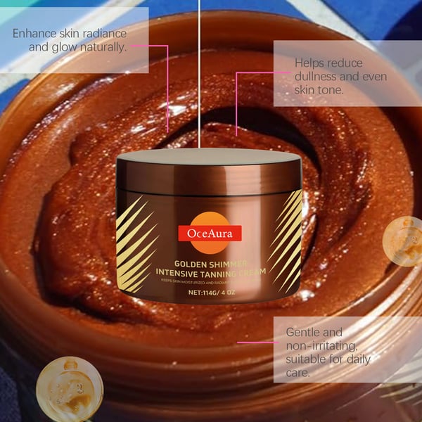 š„2025 Summer Hot Sale- Gold Shimmer Intensive Tanning Gel | Browning & Bronzing Tan Accelerator | Water-Resistant with Carrot and Coconut Oil | Vitamin A & E For Moisture & Hydration | 5 Fl Oz + Spatulaš