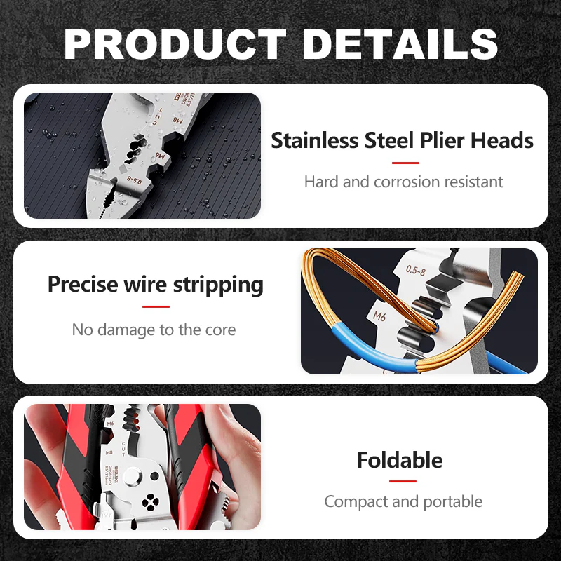 16-In-1 Foldable Stainless Steel Wire Stripper
