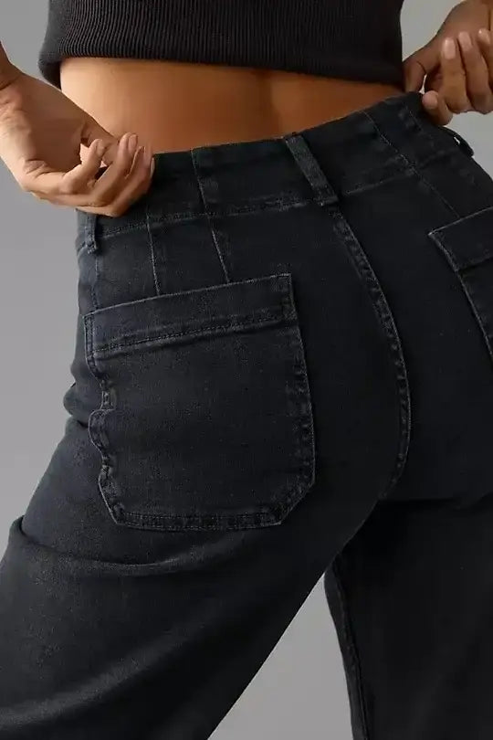 Tummy Control Cropped Wide-Leg Jeans 2025 Best Selling Jeans