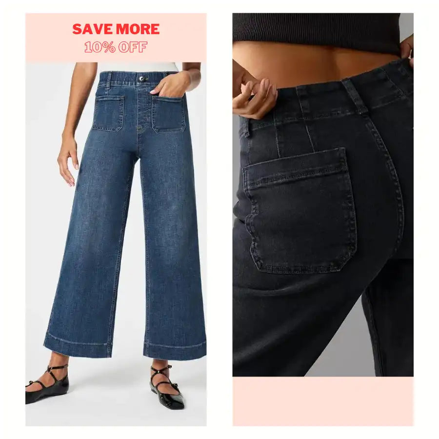 Tummy Control Cropped Wide-Leg Jeans 2025 Best Selling Jeans