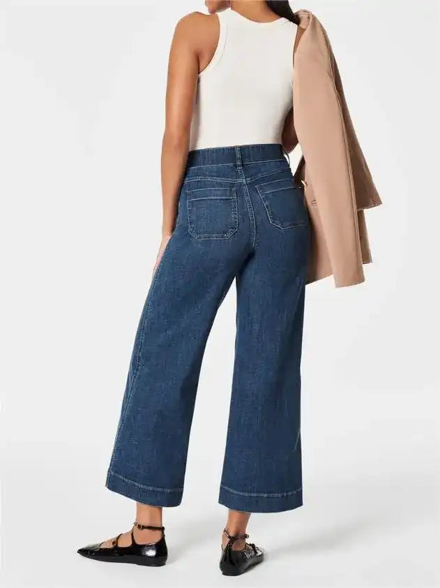 Tummy Control Cropped Wide-Leg Jeans 2025 Best Selling Jeans