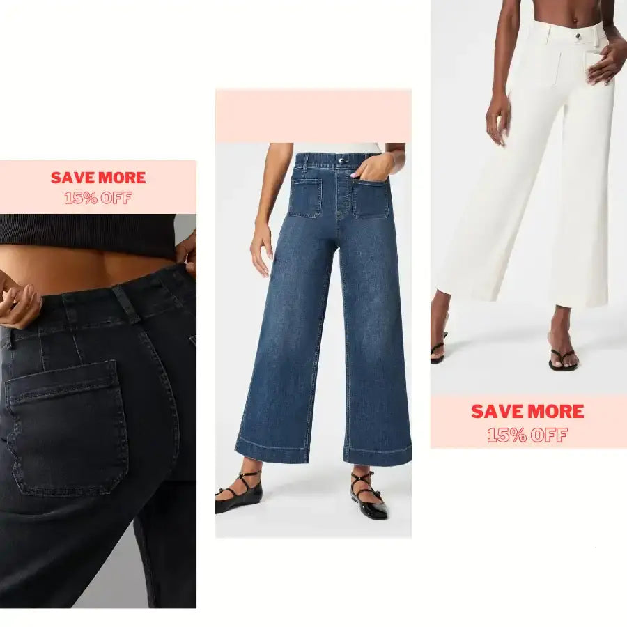 Tummy Control Cropped Wide-Leg Jeans 2025 Best Selling Jeans