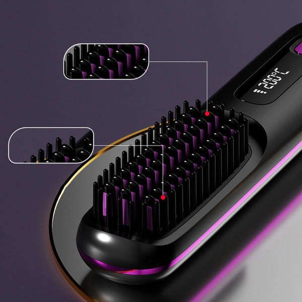 Summer Hot SaleWireless Ceramic Heating Hair Straightening Comb