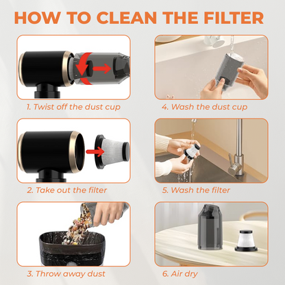 🤩Last Day 50% OFF🔥 LAZYROSY 4-in-1 Mini Car Vacuum Cleaner