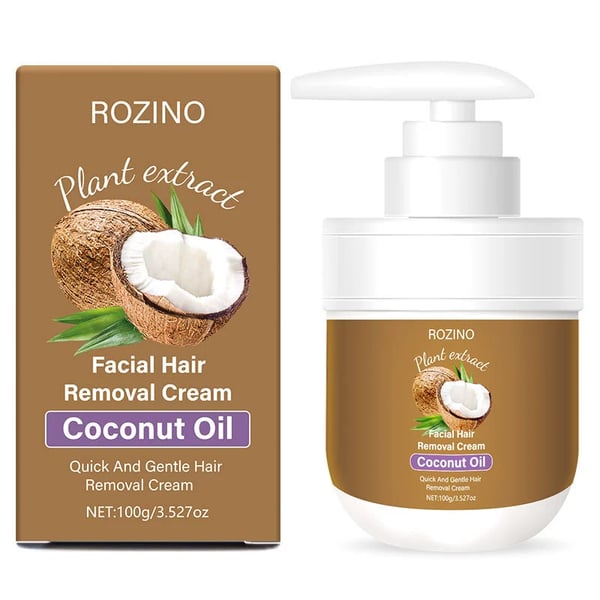 🌹ROZINO Coconut Oil Facial Hair Removal Cream - Gentle Lip Hair Removal