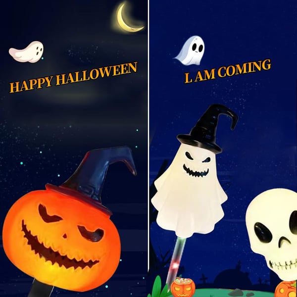 👻6-Pack LED Solar Halloween Ground Lights