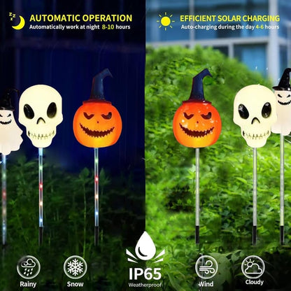👻6-Pack LED Solar Halloween Ground Lights