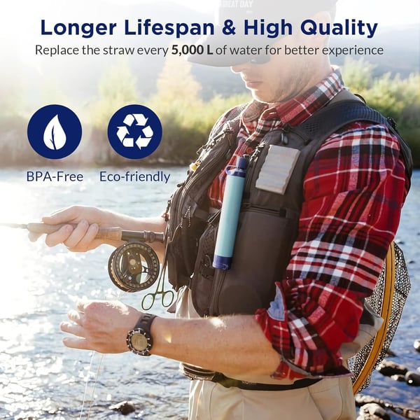 💧Personal Straw Water Filter for Camping, Hiking, Survival, Emergency, Travel