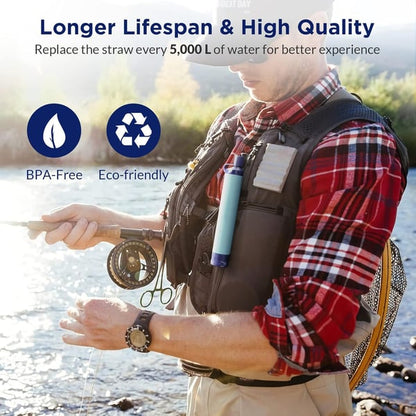 💧Personal Straw Water Filter for Camping, Hiking, Survival, Emergency, Travel