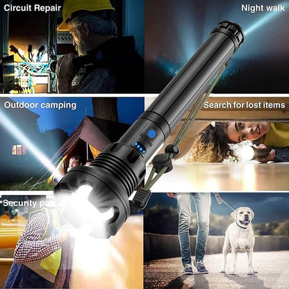 🤩LED Rechargeable Tactical Laser Flashlight High Lumens🔥