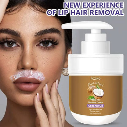 🌹ROZINO Coconut Oil Facial Hair Removal Cream - Gentle Lip Hair Removal